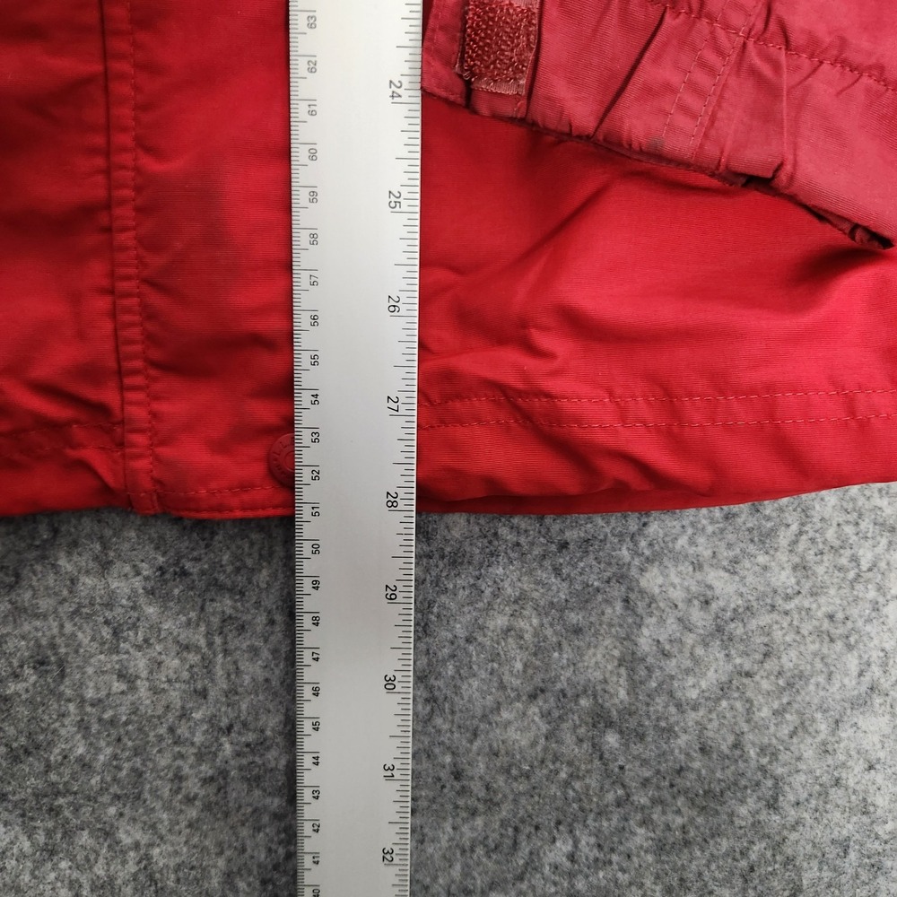 LL Bean VTG Hooded Windbreaker Jacket Womens XL Red White Zip Button Long Sleeve - Picture 5 of 8